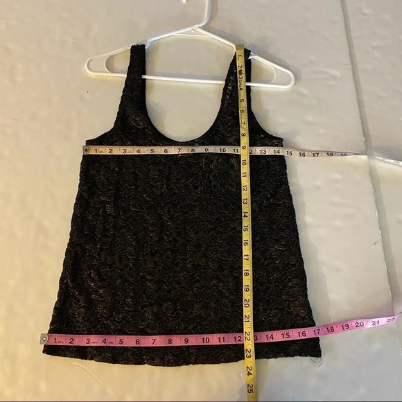 Urban Outfitters Tank Top Womens Size XS Lace Shirt Black Gold Boho Tee Retro - Picture 7 of 7